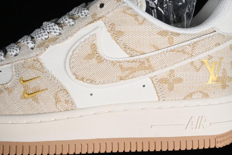Nike Air Force 1 '07 Low V Collaboration - Khaki Mini Swoosh Low-Top Casual Sneakers - SJ2088-001