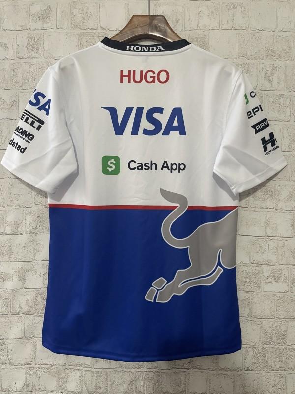 2025 F1 Red Bull Racing White and Blue with Silver Bull Logo Jersey