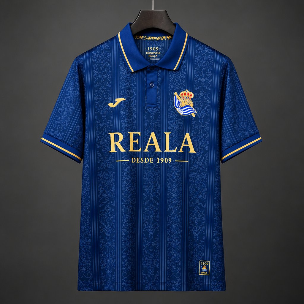 26/27 Real Sociedad Polo Collar Navy Jersey