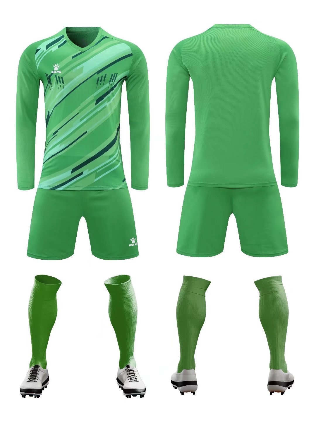 K3286 Kalmei long-sleeved training suit set 6 colors, S--3XL