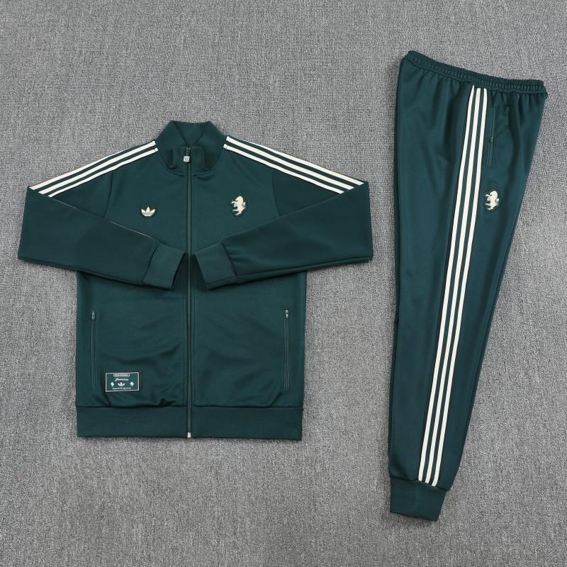 25/26  Juventus Retro Dark Green  Full zipper Jacket Tracksuit+ long pants
