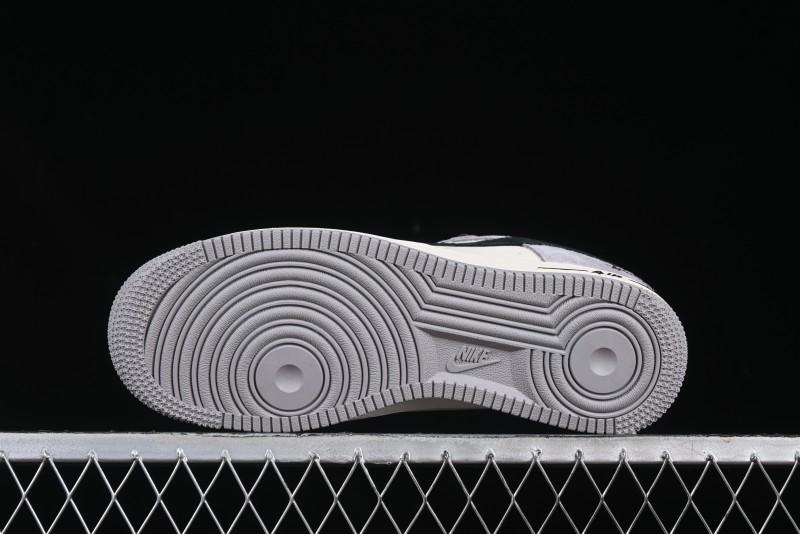 Nike Air Force 1 '07 Low Stussy Collaboration Black Grey Patchwork Low-Top Casual Sneakers - XZ6188-363
