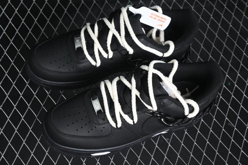Nike Air Force 1 '07 Low Black Deconstructed Utility Casual Sneakers - CW2288-763