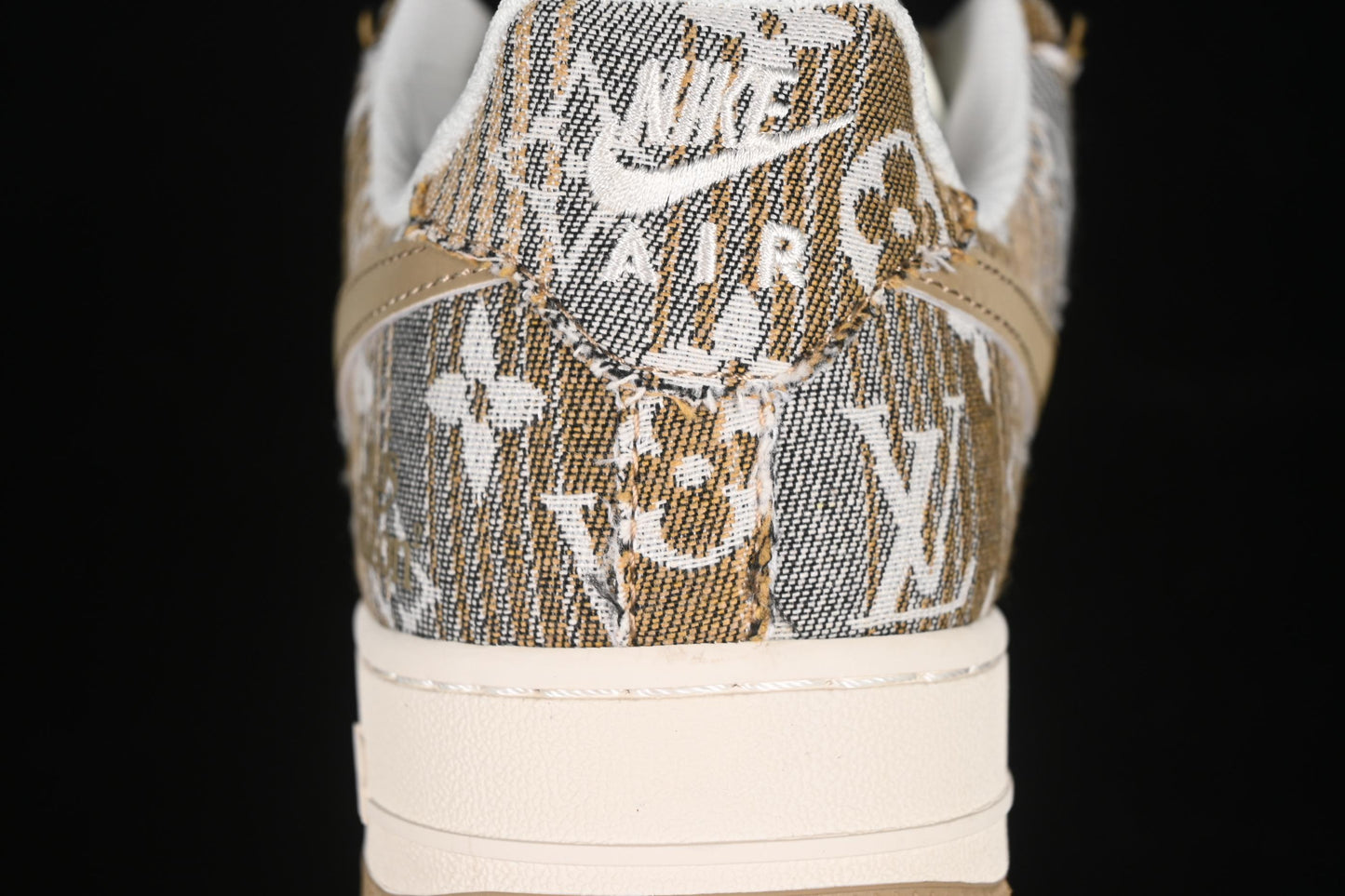 Nike Air Force 1'07 Low LV Collaboration Khaki Print Denim Casual Sneakers - XS1958-582