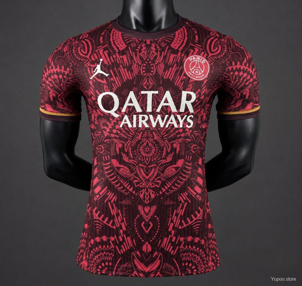 Player Version 26/27 Paris Saint-Germain Dark Red with Tribal Pattern Special Edition Jersey