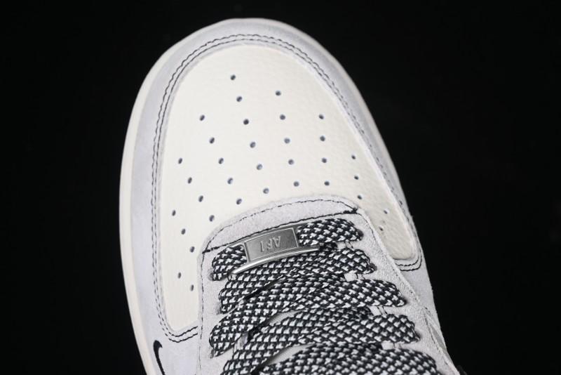Nike Air Force 1'07 Low The North Face Collaboration - Grey Black Reflective Swoosh Casual Sneakers - DM6688-007