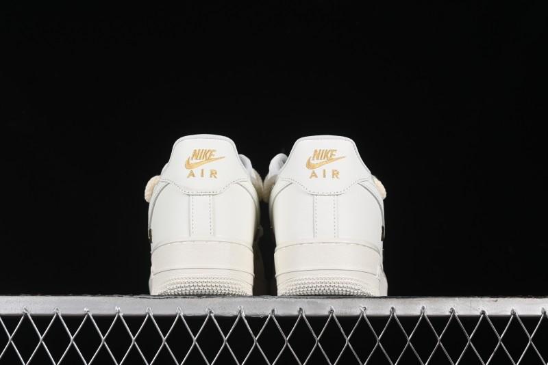 Nike Air Force 1 '07 Low Beige Deconstructed Swoosh Casual Sneakers - FX3654-111