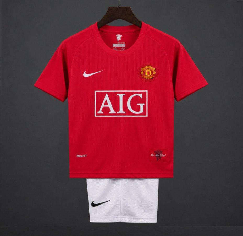 Retro Kids 07/08 Manchester United Home Jersey