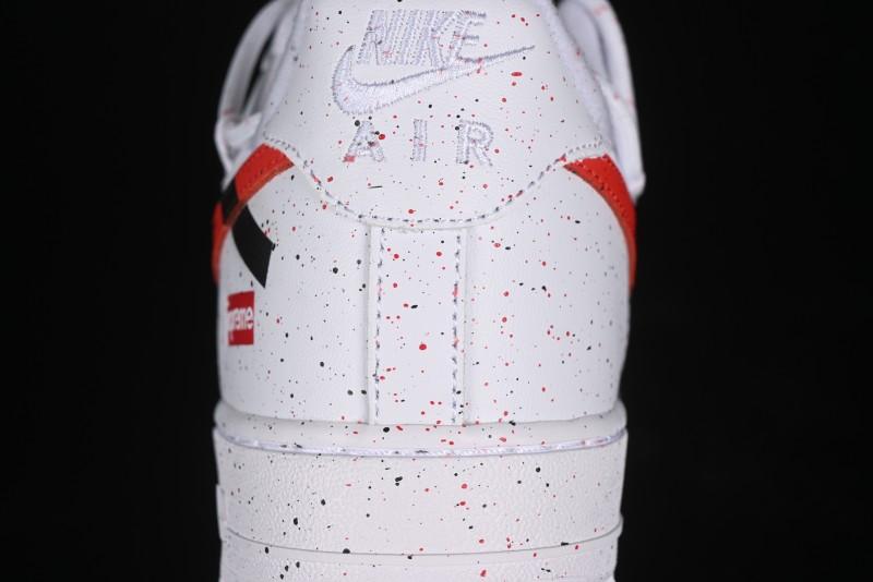 Supreme x Nike Air Force 1 '07 Low Casual Sneakers with Broken Swoosh and Anime-Inspired Spray Paint Design - CU9225-101