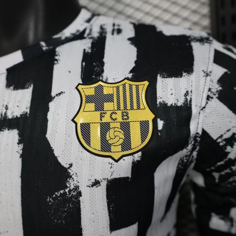 Player Version 25/26 Barcelona Black with Distressed Stripes Jersey