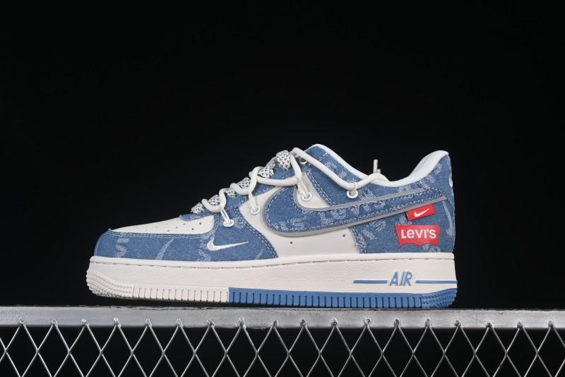 Nike Air Force 1 '07 Low Levi's Denim Patchwork Lace-Up Casual Sneakers - SJ1198-001