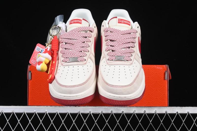 Nike Air Force 1 '07 Low Supreme Collaboration Year of the Snake Limited Edition Red Snake Swoosh Low-Top Casual Sneakers - HH7518-032