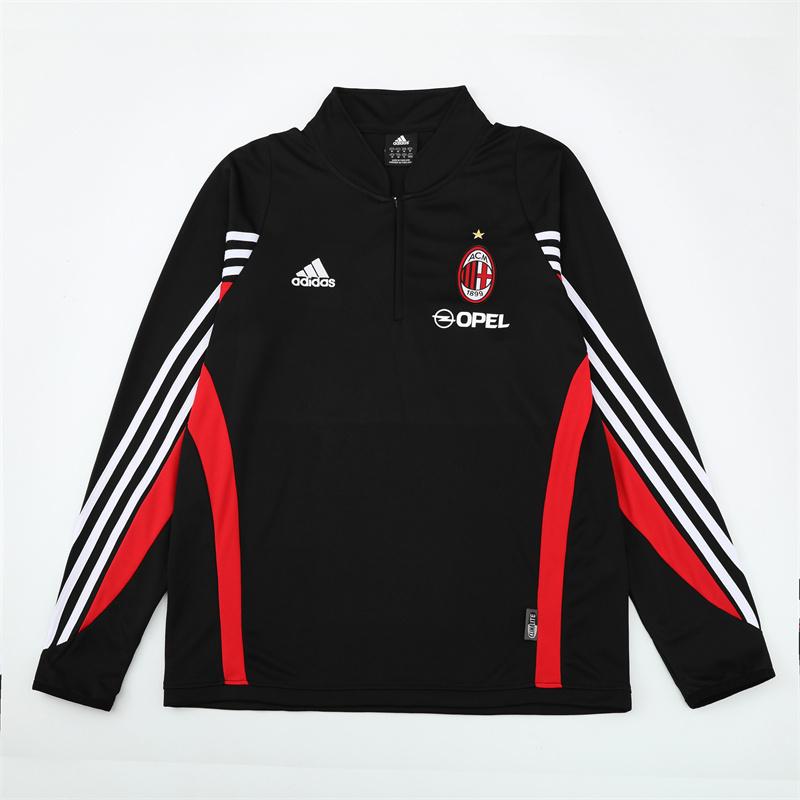 Retro 03/04 AC Milan Black Half Zipper Jacket