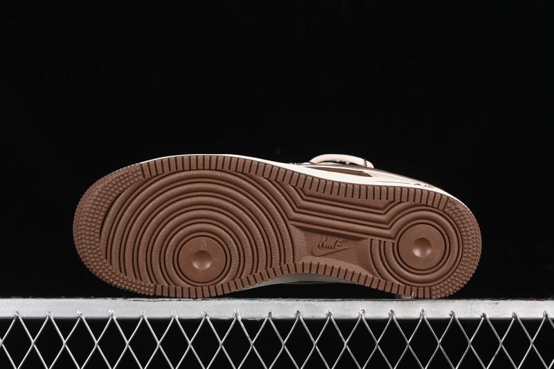 Nike Air Force 1 '07 Low Gucci Collaboration - Brown Coffee Drawstring Low-Top Casual Sneakers - SJ1198-400