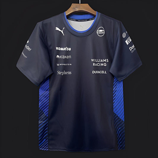 2025 F1 Williams Racing Navy Blue with Blue Diagonal Stripe Team Shirt