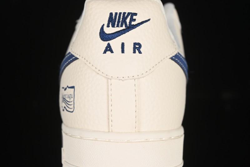 Nike Air Force 1'07 Low Balenciaga Collaboration Blue Woven Label Low-Top Casual Sneakers - DF0188-062
