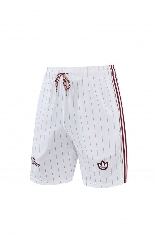 26/27 Arsenal White Pinstripe Short Sleeve+Soccer Shorts
