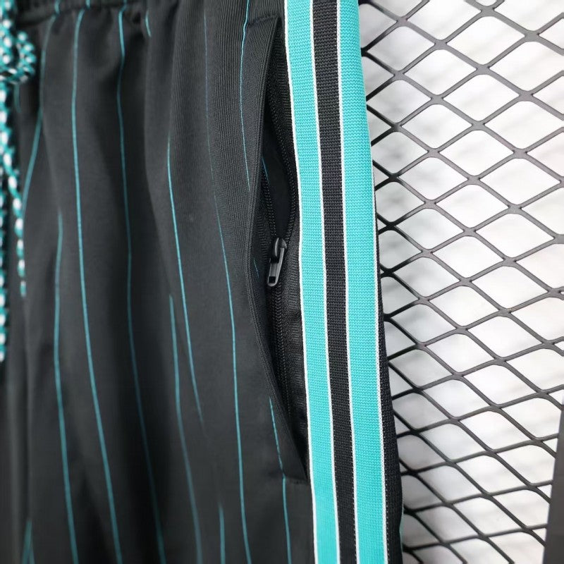 25/26 Liverpool Adidas Original Black with Teal Pinstripes Shorts