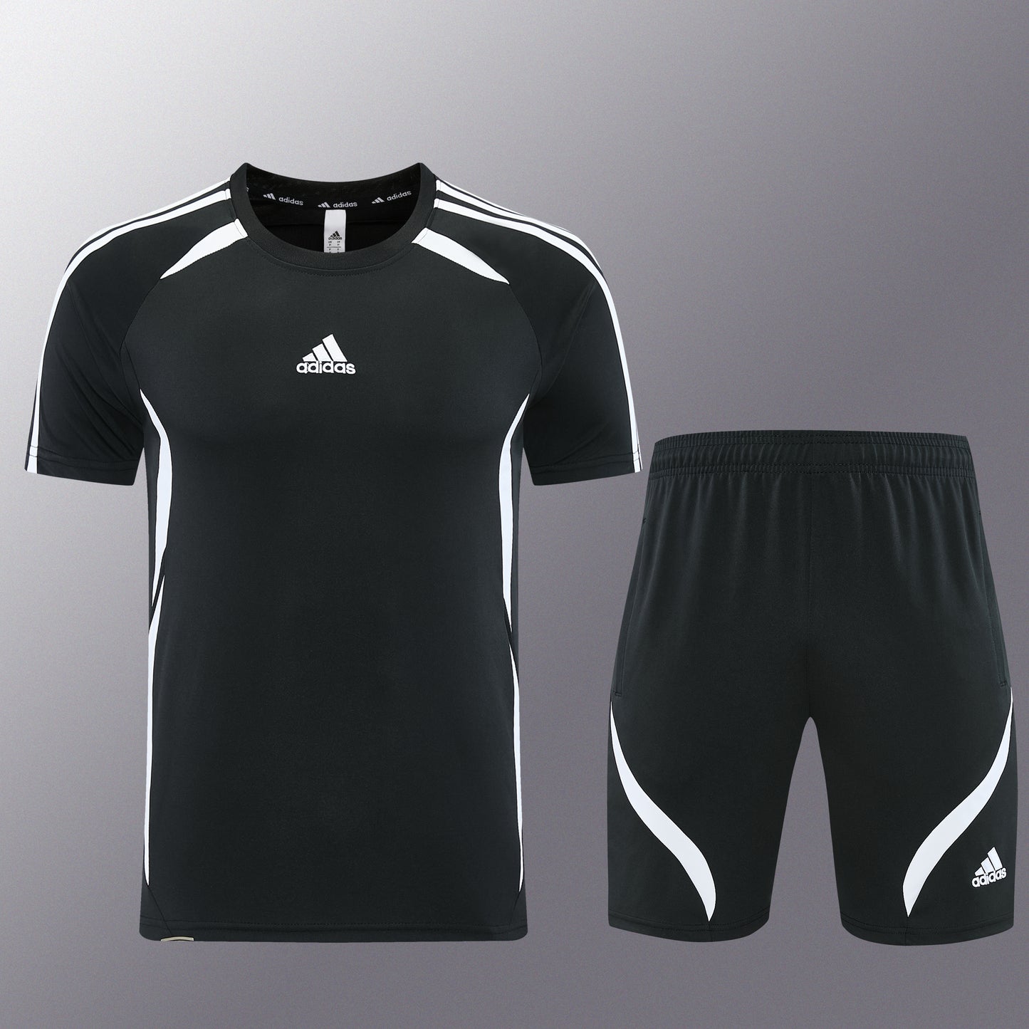 AD16 black shorts suit S-2XL