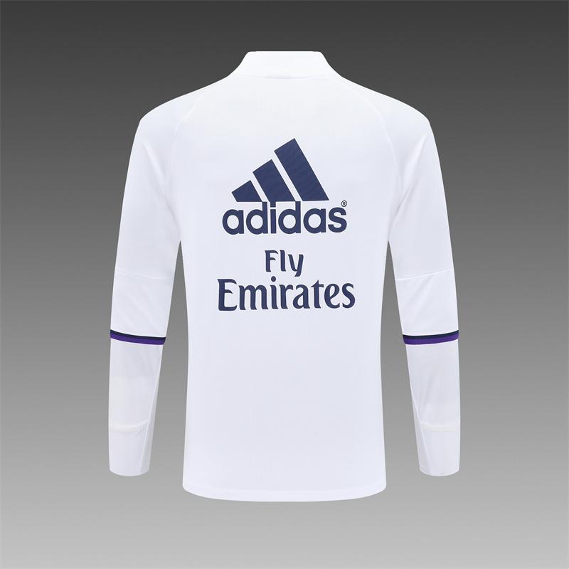 Retro 16/17 Real Madrid White Half Zipper Jacket