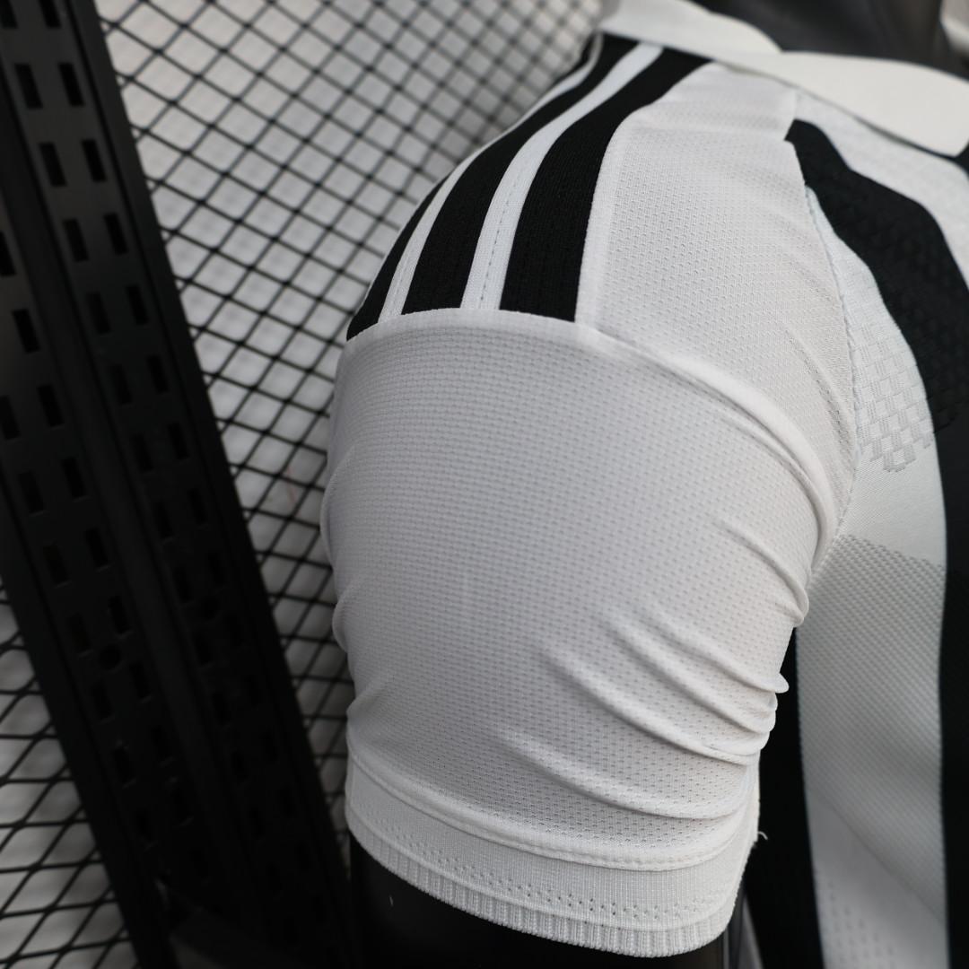 Player Version 26/27 Juventus Black & White Stripe Gold Detail Home Jersey