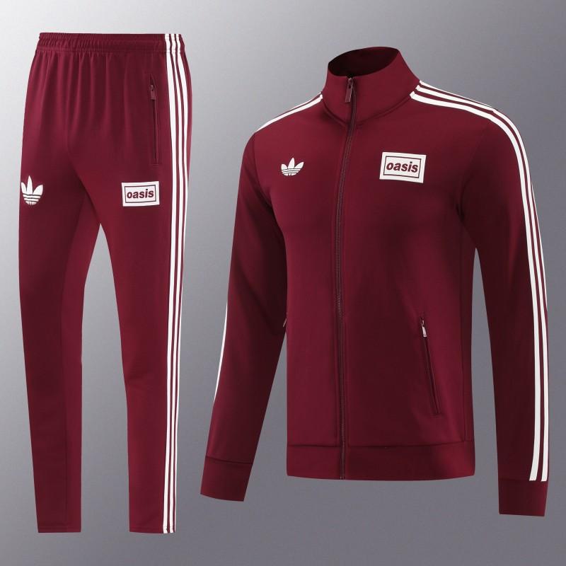 2026 Adidas x OASIS Wine Full Zipper Jacket + Long Pants
