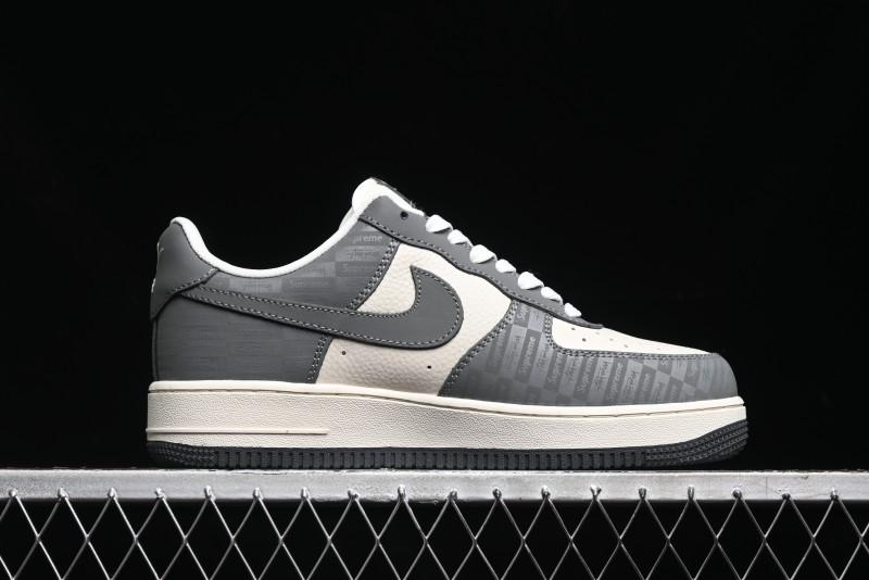 Nike Air Force 1 '07 Low Stussy Collaboration - Light Bone Shadow Low-Top Casual Sneakers - DF0180-008
