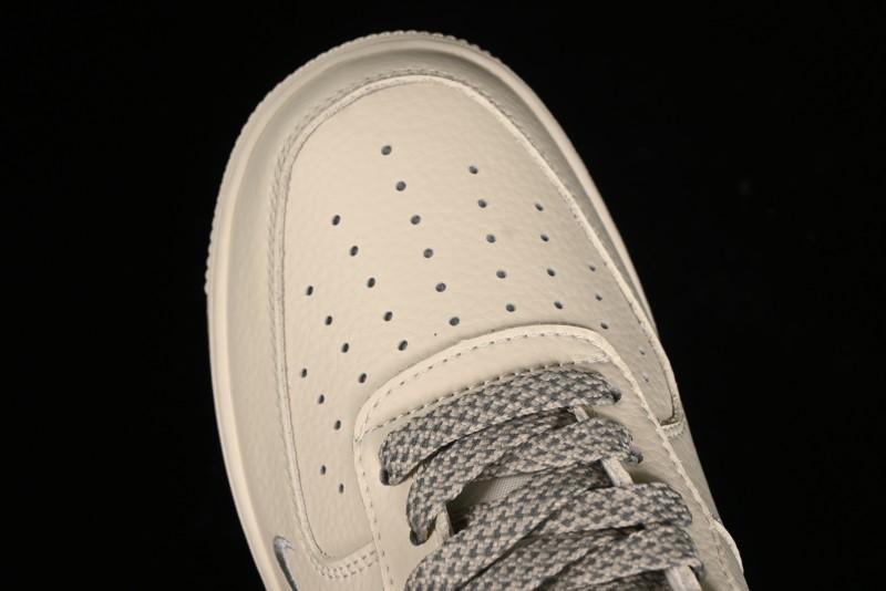 Nike Air Force 1 '07 Low Classic Grey Silver Swoosh Starry Sneakers - MJ0319-023