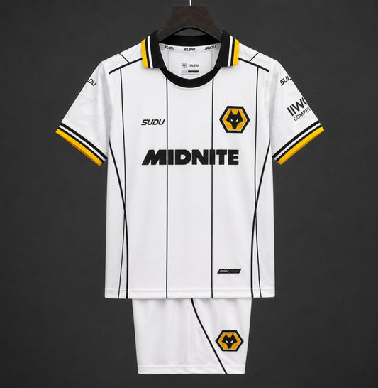 26/27 Kids Wolverhampton Wanderers Wolves Away White Jersey Kit