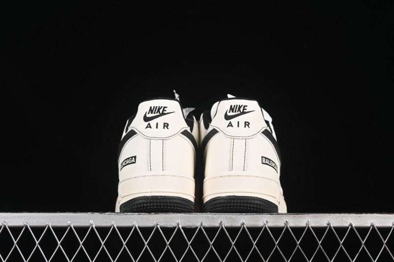 Nike Balenciaga Air Force 1'07 Low Collaboration Triple Swoosh Beige Black Casual Shoes - FR0538-090
