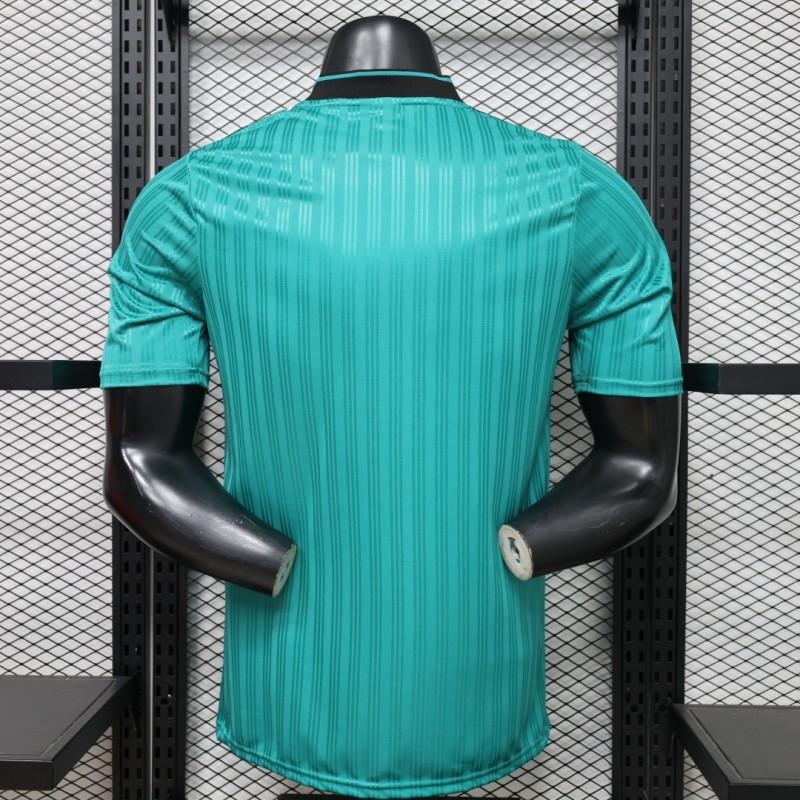 Player Version 2026  Adidas Originals Retro Style Teal Green Stripe Football Jersey