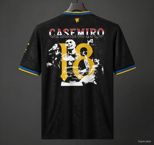 25/26 Manchester United Third Jersey with Casemiro Special Edition Print Black