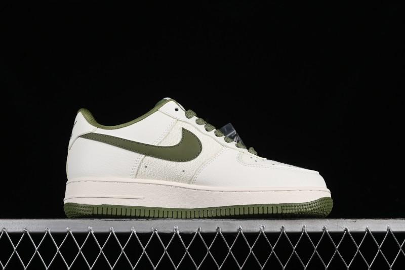 Nike Air Force 1 '07 Low Gucci Collaboration - Beige Green Linen Casual Sneakers - XZ3398-588