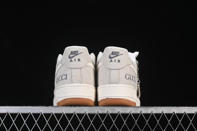 Nike Air Force 1 '07 Low Gucci Collaboration Smoke Grey Gum Low-Top Casual Sneakers - DK0188-084
