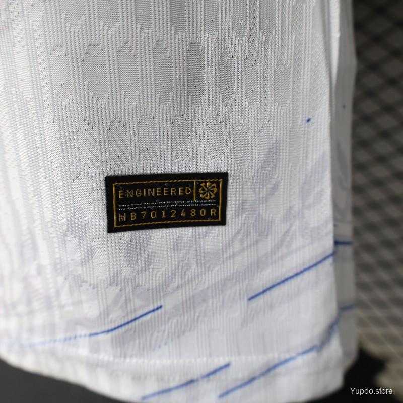 Player Version 2026 France Away White with Red & Blue Chevron Stripe Special Edition Jersey