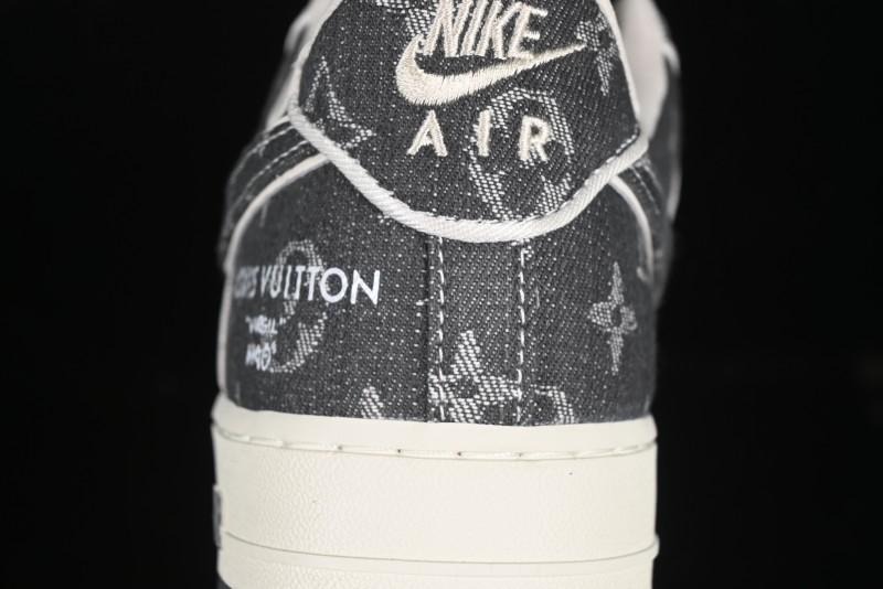 Nike Air Force 1'07 Low LV Collaboration Black Denim Casual Sneakers - SC9207-530