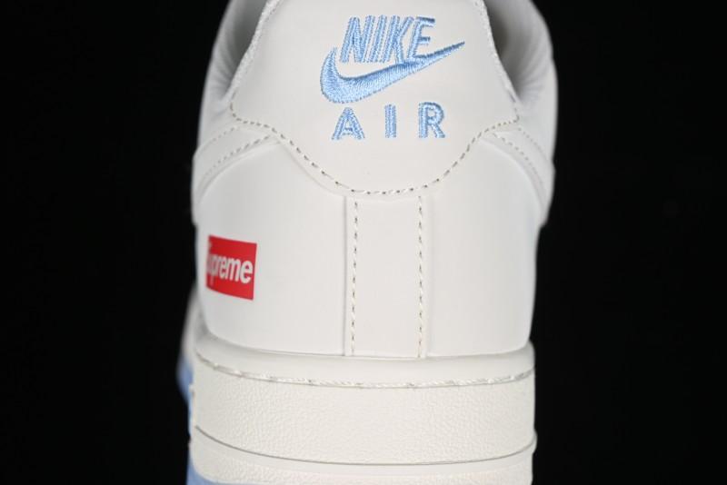 Nike Air Force 1 '07 Low Supreme Collaboration - White Blue Colorblock Low-Top Casual Sneakers BB9599-202