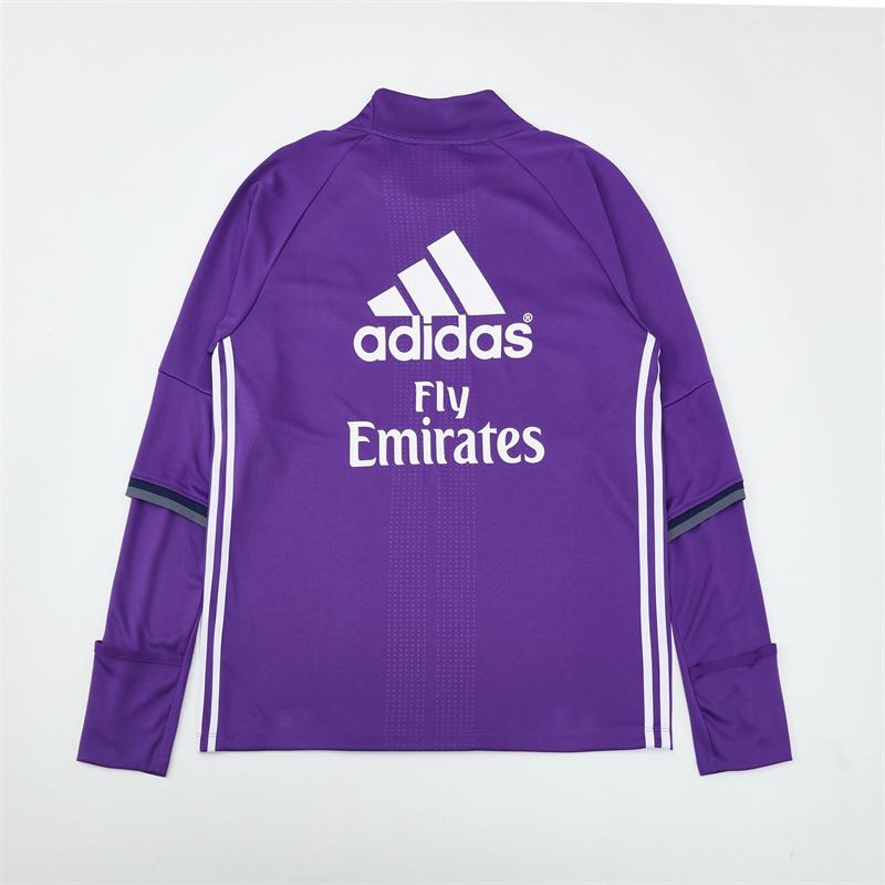 Retro 16/17 Real Madrid Purple Half Zipper Jacket