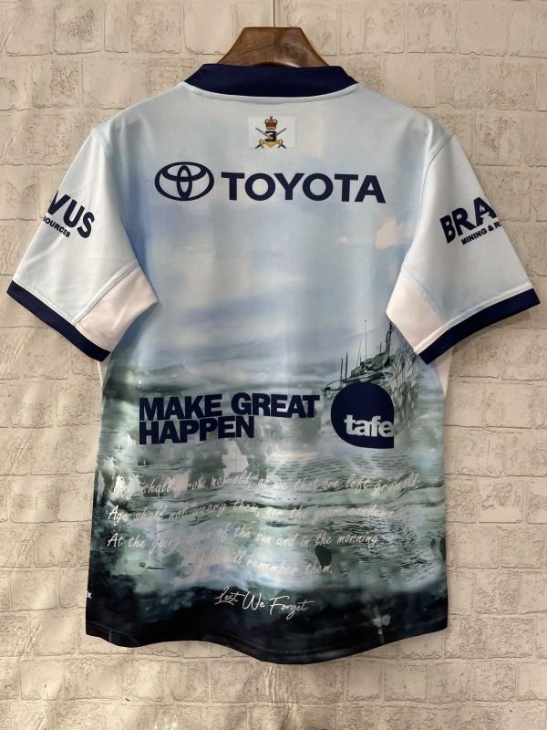 25/26 North Queensland Cowboys White with ANZAC Gallipoli Commemorative Jersey