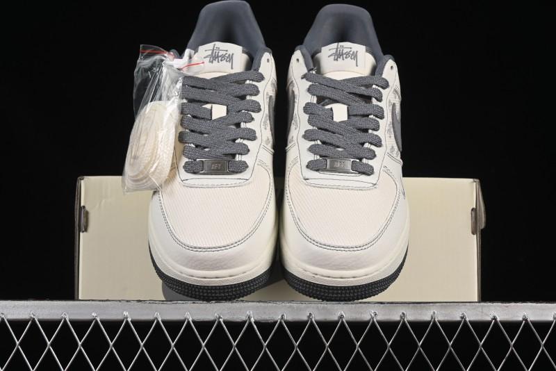 Nike Air Force 1'07 Low Stussy Collaboration Woven Fabric Low-Top Casual Sneakers - BZ6808-101