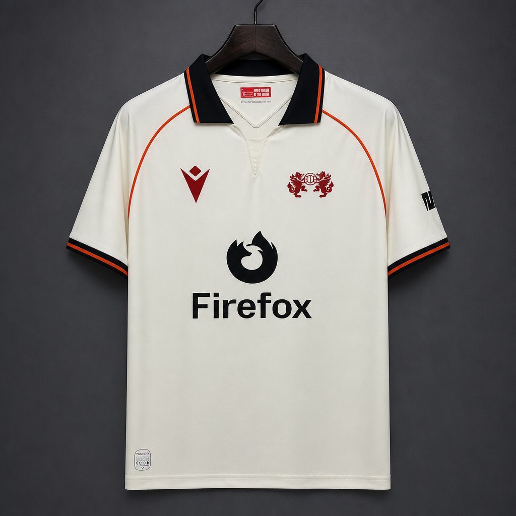 26/27 Wrexham AFC Away Cream Polo Collar Jersey