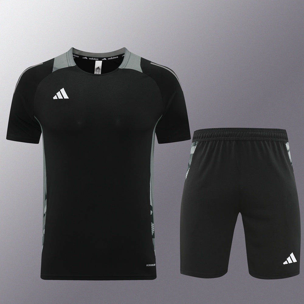 AD08 black shorts suit S-2XL