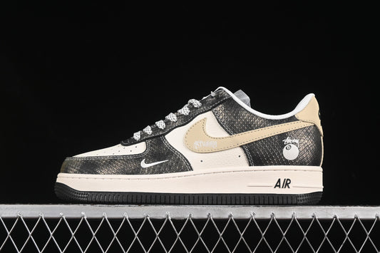 Nike Air Force 1 '07 Low Stussy Collaboration Gradient Snake Print Casual Sneakers - XS1958-556