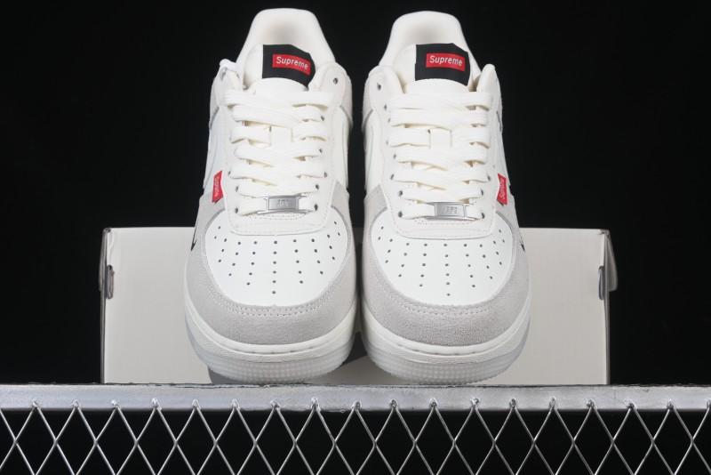 Nike Air Force 1 '07 Low Supreme Collaboration - Beige Grey Woven Label Casual Sneakers - CH6336-517