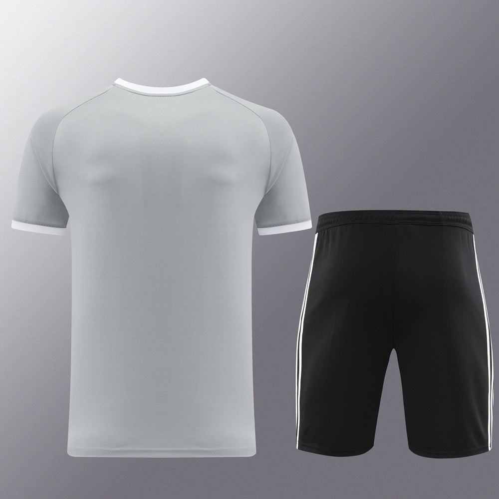AD07 gray shorts suit S-2XL