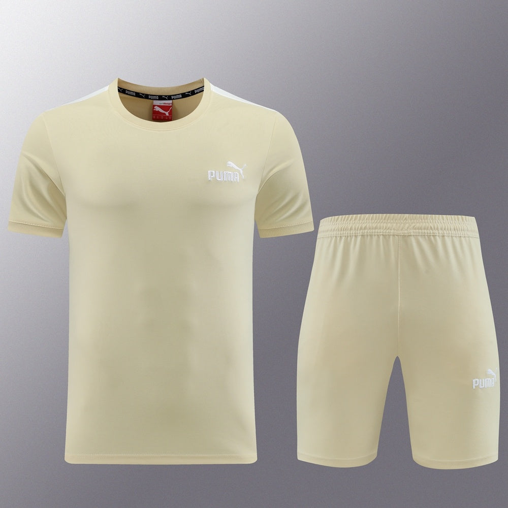 PD01 apricot shorts suit S-2XL