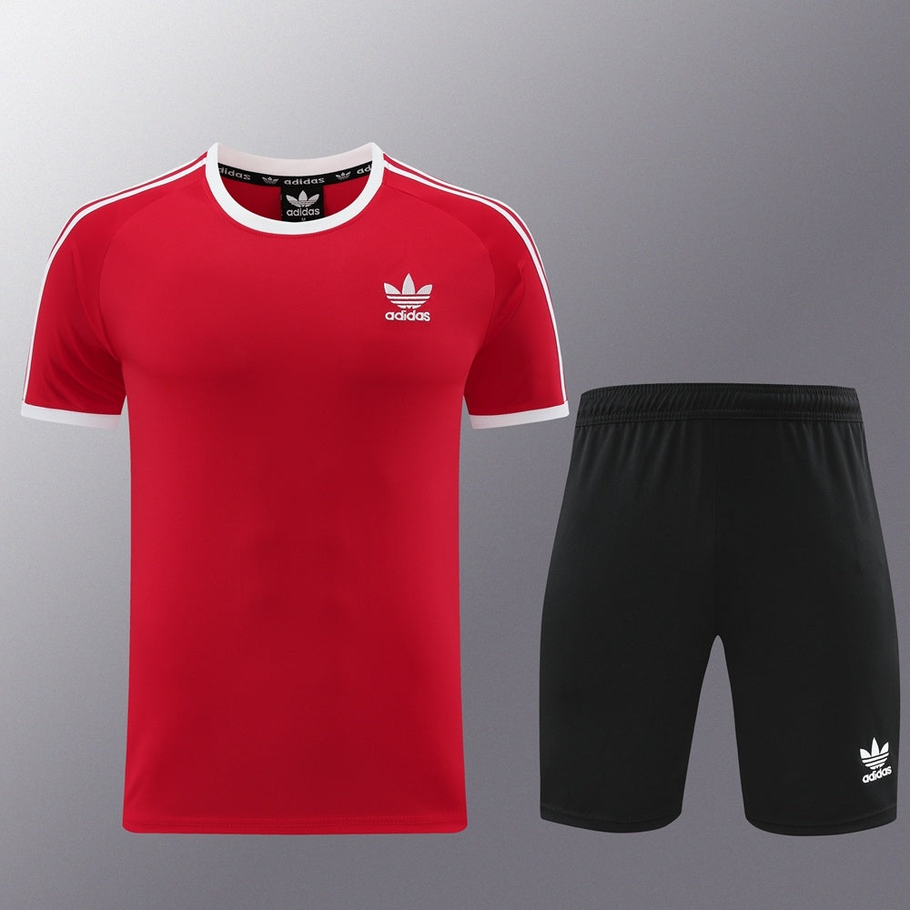 AD07 red shorts suit S-2XL