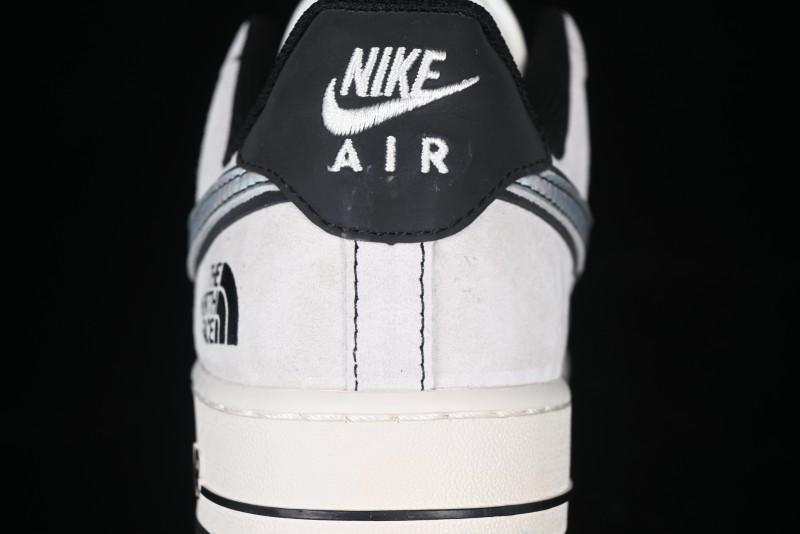 Nike Air Force 1'07 Low The North Face Collaboration - Grey Black Reflective Swoosh Casual Sneakers - DM6688-007