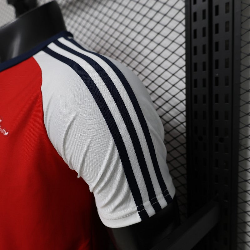 Player Version 2026 Arsenal x Adidas Originals Red with White Raglan Sleeve Home Jersey