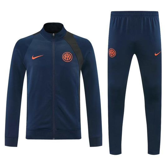 26/27 Inter Milan Navy Blue & Black Full Zipper Jacket Tracksuit + Long Pants